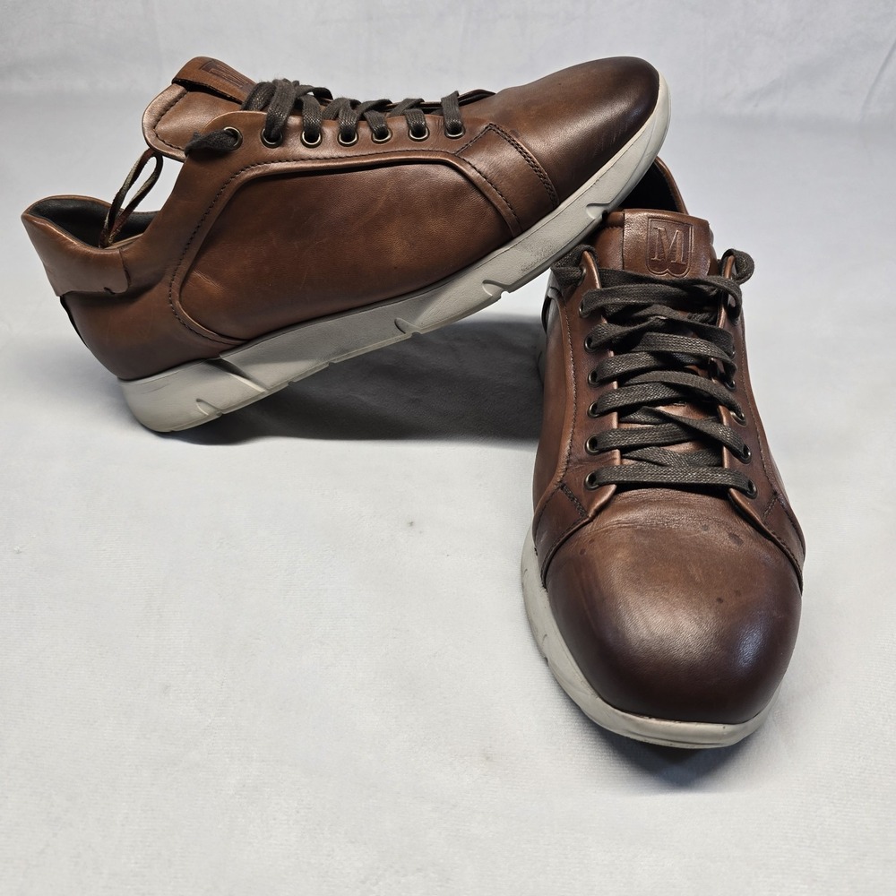 Bruno Magli Parson Brown Leather Lace Up Sneakers Mens‎ 11